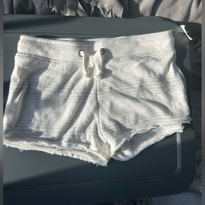 Ocean Drive White Terry Drawstring Athletic Shorts